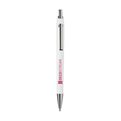 Branded Promotional PUSHBOW PEN in White Pen From Concept Incentives.