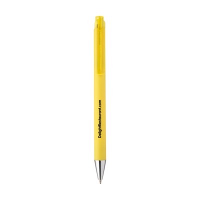 Branded Promotional BONNO PEN in Yellow Pen From Concept Incentives.