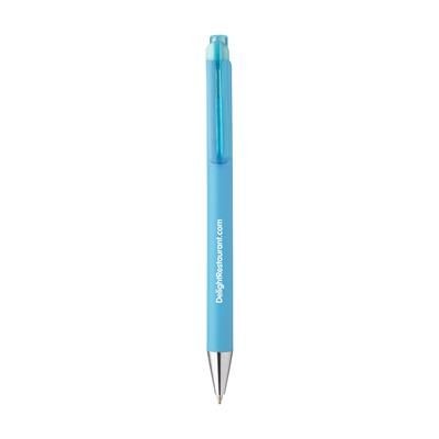 Branded Promotional BONNO PEN in Light Blue Pen From Concept Incentives.