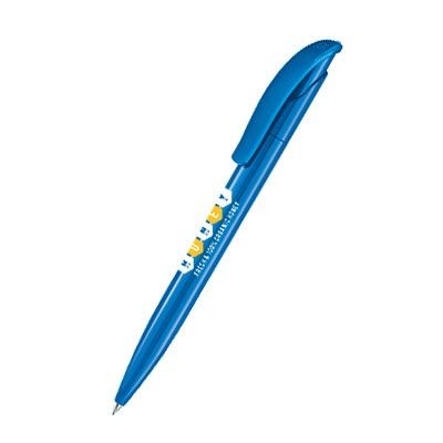 Branded Promotional SENATOR CHALLENGER POLISHED PLASTIC BALL PEN in Full Blue Pen From Concept Incentives.