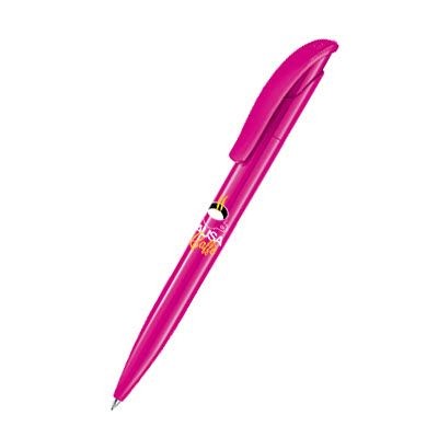 Branded Promotional SENATOR CHALLENGER POLISHED PLASTIC BALL PEN in Rhodamine Red Pen From Concept Incentives.