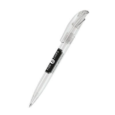 Branded Promotional SENATOR CHALLENGER FROSTED PLASTIC BALL PEN in White Pen From Concept Incentives.