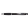 Branded Promotional PLASTIC TOUCH SCREEN BALL PEN with Rubber Stylus Tip in Black Pen From Concept Incentives.