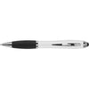 Branded Promotional PLASTIC TOUCH SCREEN BALL PEN with Rubber Stylus Tip in White Pen From Concept Incentives.