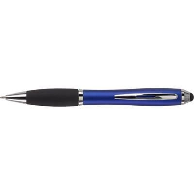 Branded Promotional PLASTIC TOUCH SCREEN BALL PEN with Rubber Stylus Tip in Blue Pen From Concept Incentives.