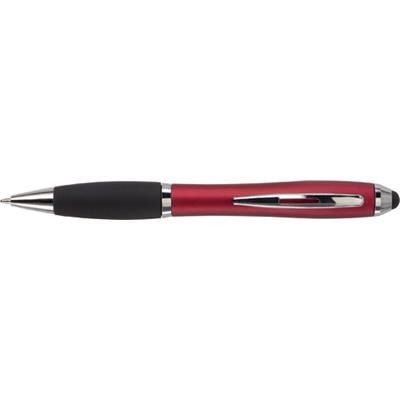 Branded Promotional PLASTIC TOUCH SCREEN BALL PEN with Rubber Stylus Tip in Red Pen From Concept Incentives.