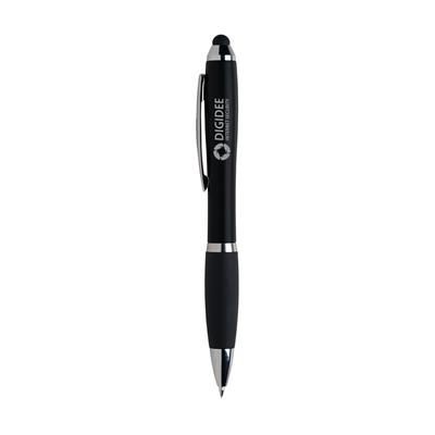 Branded Promotional ATHOS COLOUR TOUCH BALL PEN in Black Pen From Concept Incentives.