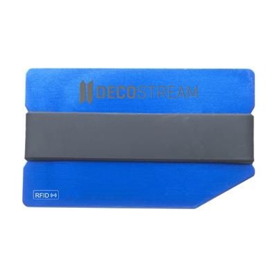 Branded Promotional RFID PERSONATA CARD HOLDER in Blue Credit Card Holder From Concept Incentives.