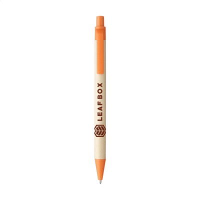 Branded Promotional BIO DEGRADABLE NATURAL PEN PEN in Orange Pen From Concept Incentives.