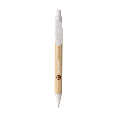Branded Promotional BAMBOO WHEAT PEN WHEAT STRAW BALL PEN PEN in White Pen From Concept Incentives.
