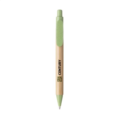 Branded Promotional BAMBOO WHEAT PEN WHEAT STRAW BALL PEN PEN in Green Pen From Concept Incentives.