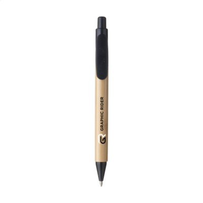 Branded Promotional BAMBOO WHEAT PEN WHEAT STRAW BALL PEN PEN in Black Pen From Concept Incentives.