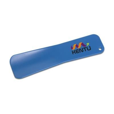 Branded Promotional SHOE ASSIST SHOEHORN in Blue Shoe Horn From Concept Incentives.
