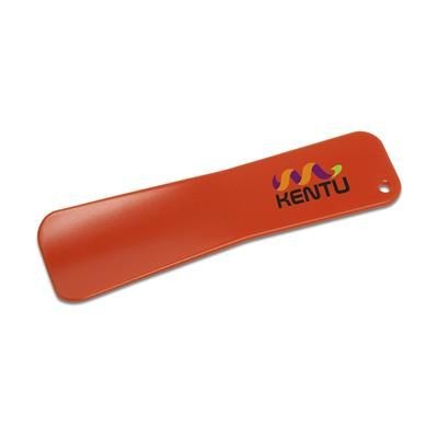 Branded Promotional SHOE ASSIST SHOEHORN in Orange Shoe Horn From Concept Incentives.