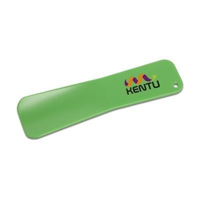 Branded Promotional SHOE ASSIST SHOEHORN in Green Shoe Horn From Concept Incentives.