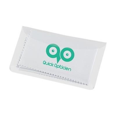 Branded Promotional FIBER CLEAN CLEANING CLOTH in White Lens Cleaning Cloth From Concept Incentives.