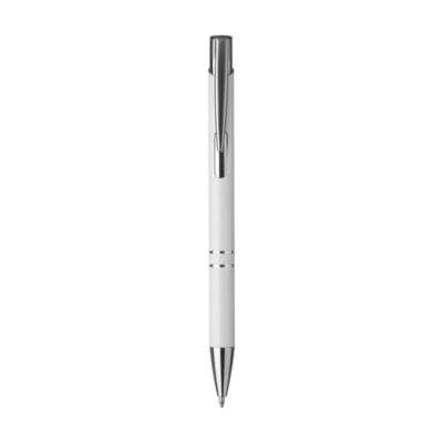 Branded Promotional EBONY MATTE PEN in White Pen From Concept Incentives.