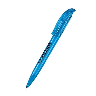 Branded Promotional SENATOR CHALLENGER CLEAR TRANSPARENT PLASTIC BALL PEN with Soft Grip in Hex Pen From Concept Incentives.