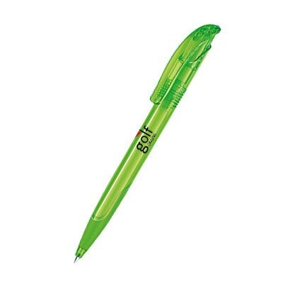 Branded Promotional SENATOR CHALLENGER CLEAR TRANSPARENT PLASTIC BALL PEN with Soft Grip in Pale Green Pen From Concept Incentives.