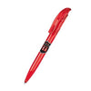 Branded Promotional SENATOR CHALLENGER CLEAR TRANSPARENT PLASTIC BALL PEN with Soft Grip in Strawberry Red Pen From Concept Incentives.