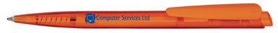 Branded Promotional SENATOR DART CLEAR TRANSPARENT RETRACTABLE BALL PEN in Orange Pen From Concept Incentives.