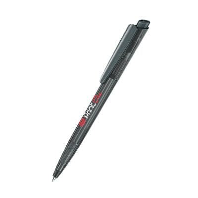 Branded Promotional SENATOR DART CLEAR TRANSPARENT PLASTIC BALL PEN in Anthracite Grey Pen From Concept Incentives.