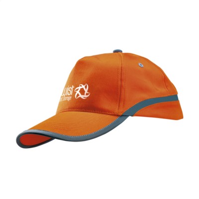 Branded Promotional REFLECTCAP in Orange Baseball Cap From Concept Incentives.