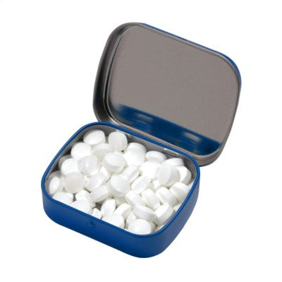 Branded Promotional TINBOX PEPPERMINTS in Light Blue Mints From Concept Incentives.