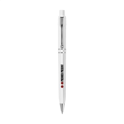 Branded Promotional STILOLINEA RAJA SILVER CHROME PEN in White Pen From Concept Incentives.