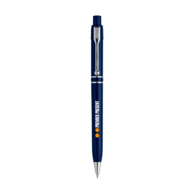 Branded Promotional STILOLINEA RAJA SILVER CHROME PEN in Dark Blue Pen From Concept Incentives.