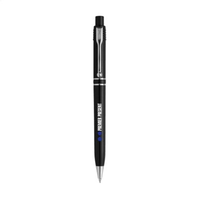 Branded Promotional STILOLINEA RAJA SILVER CHROME PEN in Black Pen From Concept Incentives.