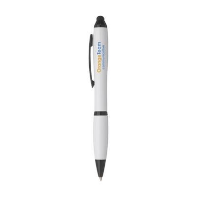 Branded Promotional ATHOS SOLID TOUCH PEN in White Pen From Concept Incentives.