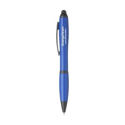 Branded Promotional ATHOS SOLID TOUCH PEN in Dark Blue Pen From Concept Incentives.