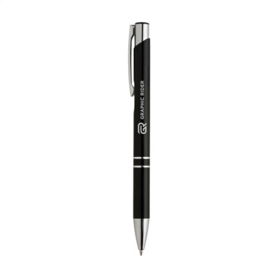 Branded Promotional EBONY SHINY PEN in Black Pen From Concept Incentives.