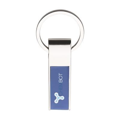 Branded Promotional ECLIPSE KEYRING in Blue Keyring From Concept Incentives.