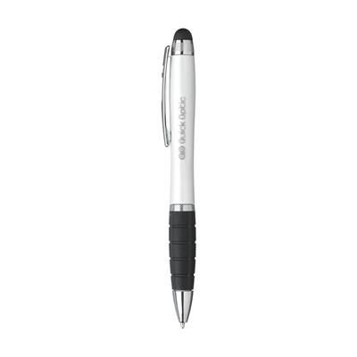 Branded Promotional LIGHT-UP LOGO TOUCH PEN in Pearl Pen From Concept Incentives.