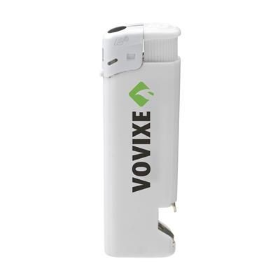 Branded Promotional TOPFIRE OPENER LIGHTER in White Lighter From Concept Incentives.