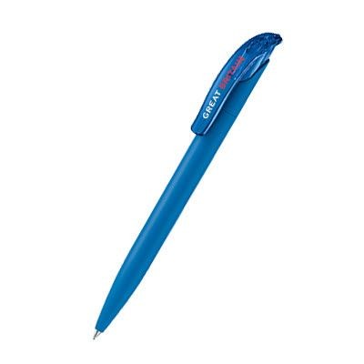 Branded Promotional SENATOR CHALLENGER SOFT TOUCH BALL PEN in Full Blue Pen From Concept Incentives.