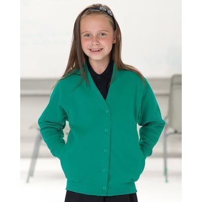 Branded Promotional JERZEES SCHOOLGEAR CHILDRENS FLEECE CARDIGAN Cardigan Jumper From Concept Incentives.