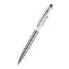 Branded Promotional SENATOR NAUTIC SILVER CHROME & SOFT LACQUER METAL TOUCHPAD BALL PEN in White Pen From Concept Incentives.