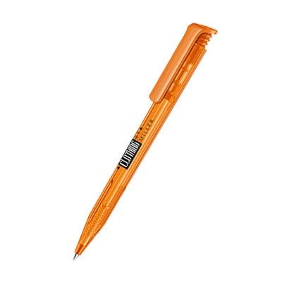 Branded Promotional SENATOR SUPER HIT CLEAR TRANSPARENT PLASTIC BALL PEN in Orange Pen From Concept Incentives.