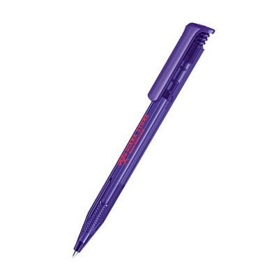 Branded Promotional SENATOR SUPER HIT CLEAR TRANSPARENT PLASTIC BALL PEN in Purple Pen From Concept Incentives.