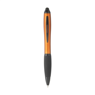 Branded Promotional ATHOS TOUCH BLACKGRIP PEN in Orange Pen From Concept Incentives.