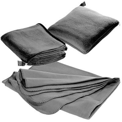 Branded Promotional RADCLIFF TWO in One Fleece Picnic Blanket & Pillow in Grey Blanket From Concept Incentives.