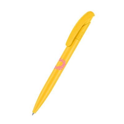 Branded Promotional SENATOR NATURE PLUS MATT PLASTIC BALL PEN in Corn Yellow Pen From Concept Incentives.
