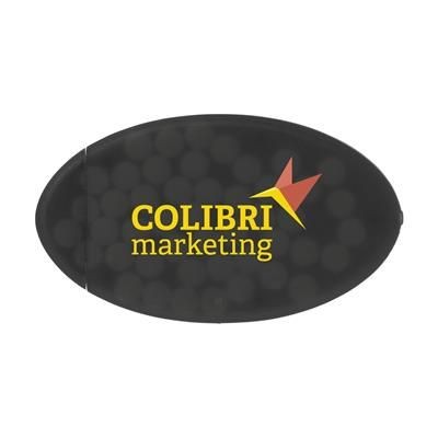 Branded Promotional OVAL MINTS PEPPERMINTS in Black Mints From Concept Incentives.