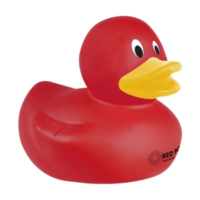 Branded Promotional LITTLEDUCK BATH TOY in Red Duck Plastic From Concept Incentives.