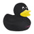 Branded Promotional LITTLEDUCK BATH TOY in Black Duck Plastic From Concept Incentives.