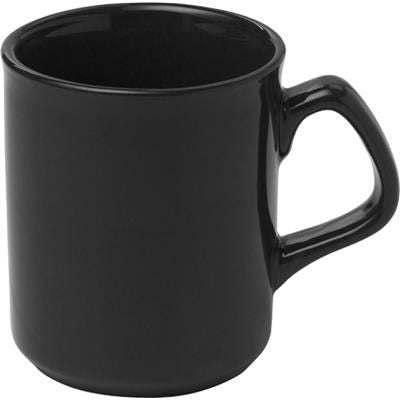 Branded Promotional 250ML PORCELAIN MUG in Black Mug From Concept Incentives.