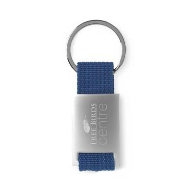 Branded Promotional ELOY KEYRING in Dark Blue Keyring From Concept Incentives.